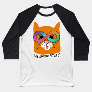 Neurodiversity Cat Baseball T-Shirt